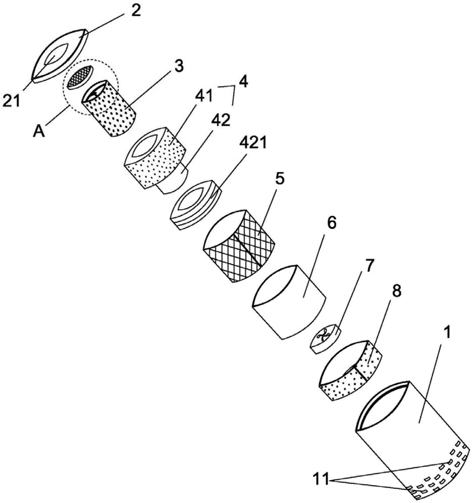 FIG. 1 — three-dimensional structural schematic view of the air purification unit