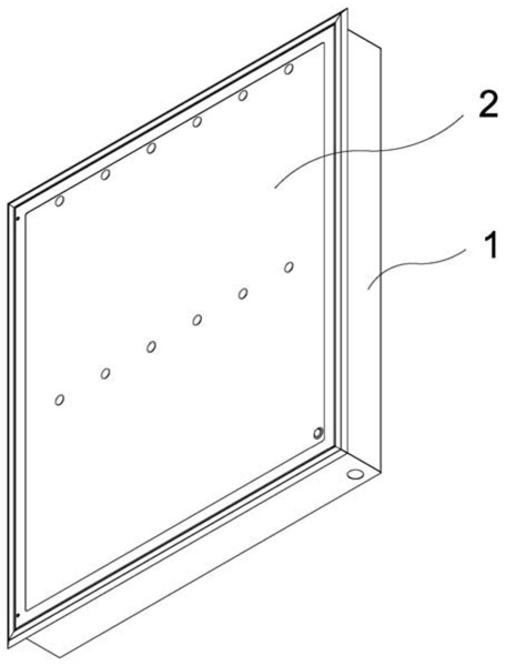 FIG. 1 — first structural schematic view of the medical imaging X-ray film viewer (illuminator)