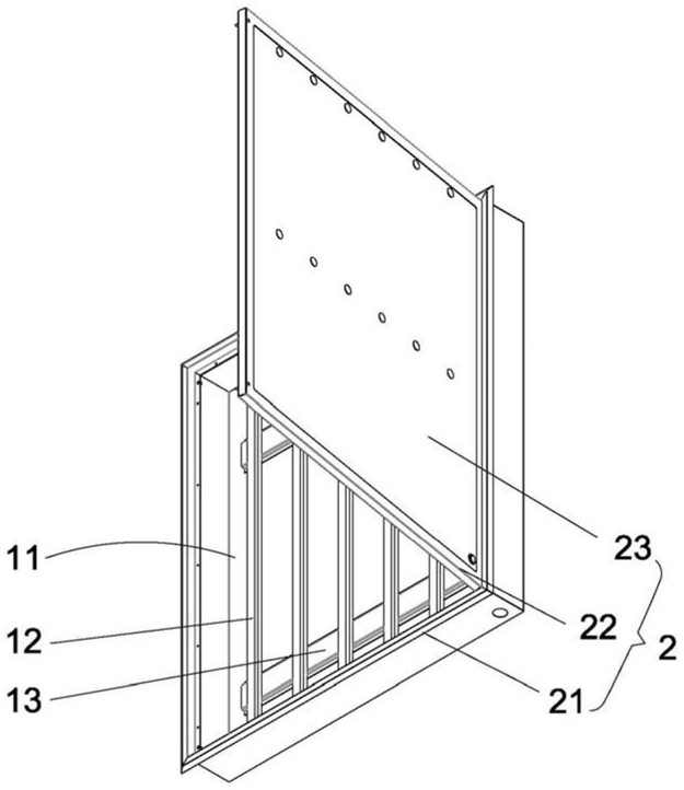 FIG. 2 — second structural schematic view of the medical imaging X-ray film viewer (illuminator)