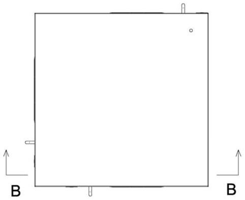 FIG. 6 - top view of the three-door electronic-interlocking pass-through box