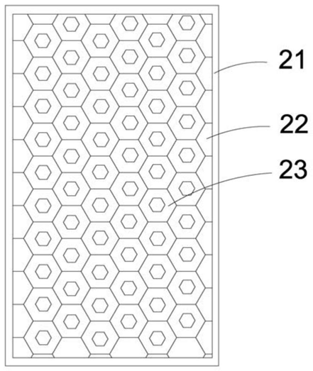FIG. 4 - structural schematic view of the honeycomb dust barrier