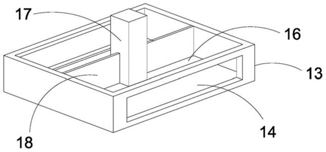FIG. 2 — Structural schematic view of the enclosing plate, medical pendant interface, partition plates and perforated plate in an assembled state