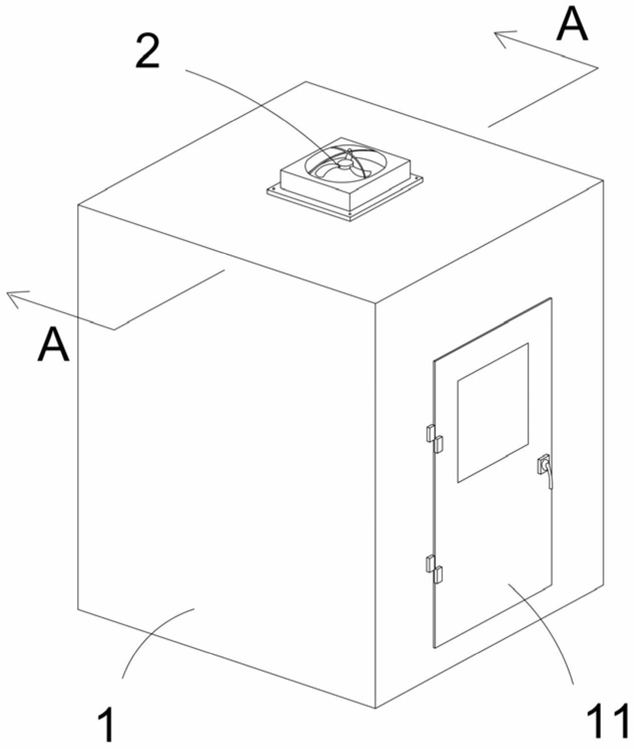 รูปที่ 1 — แผนภาพโครงสร้างของห้องอาบลมแบบหมุนได้ประสิทธิภาพสูง