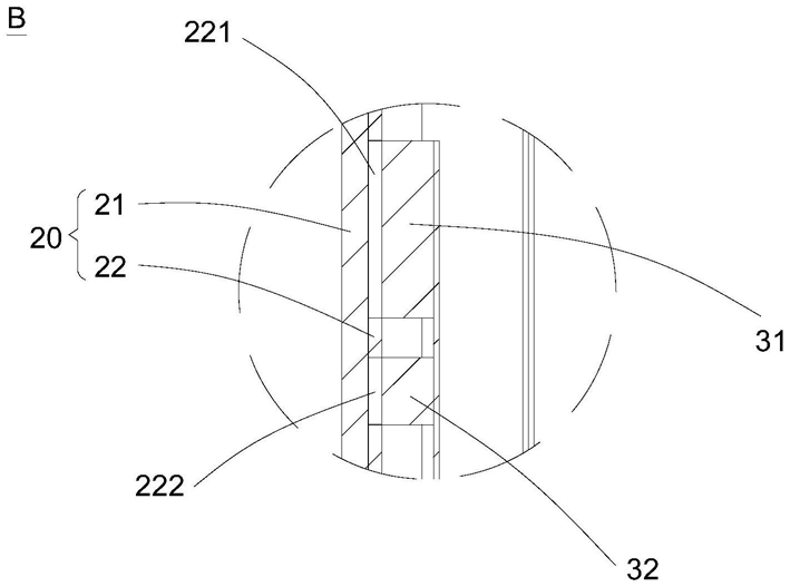 FIG. 5 — Vista esquemática de estructura ampliada de B en la FIG. 4
