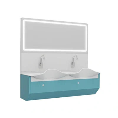 Double-Seat Wall-Mounted Acrylic Hand-Washing Basin