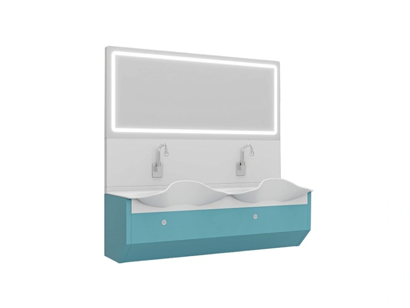 Double-Seat Wall-Mounted Acrylic Hand-Washing Basin