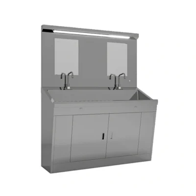 Double-Station Stainless Steel Hand-Washing Sink