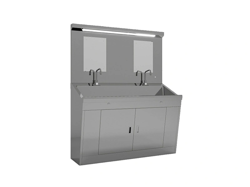 Double-Station Stainless Steel Hand-Washing Sink