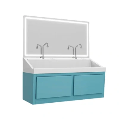 Double-Seat Wall-Mounted Knee-Controlled Surgical Handwashing Sink