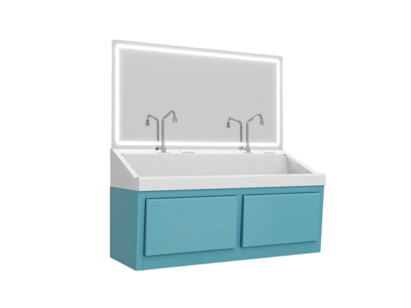 Double-Seat Wall-Mounted Knee-Controlled Surgical Handwashing Sink