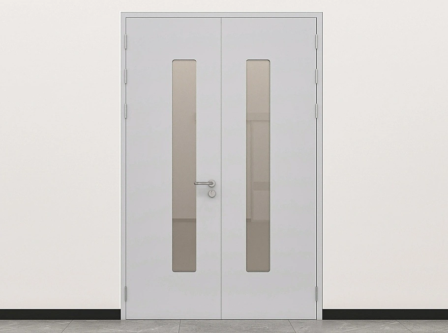 Medical Manual Double-Leaf Steel Door