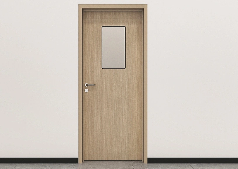 Medical Manual Wood-Grain Steel Door