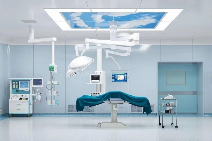 Custom H-profile aluminum modular operating room with quick-assembly wall panels