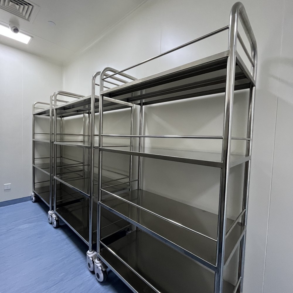 stainless rolling storage shelves 1.8m